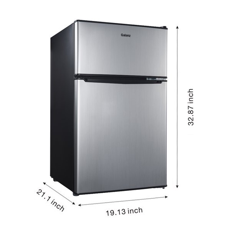 【限定販売】LFE-MINI/LFE-3LEG 2点セット 3.1 Cu Ft Two Door Mini Fridge w/ Freezer, Reversible Door, Dorm