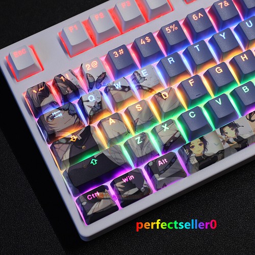 Genshin Impact Kochou Shinobu Keycap Button PBT Cherry MX 108 Keys For Keyboards - Picture 3 of 10