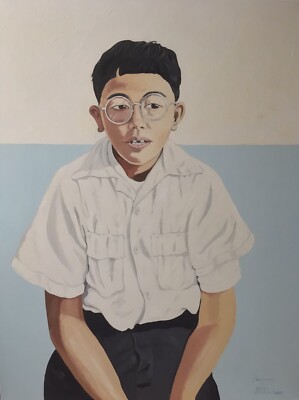 DER JAPANISCHE JUNGE ÖL AUF LEINWAND ORIGINAL J.M.WALLACE RSA KÜNSTLER