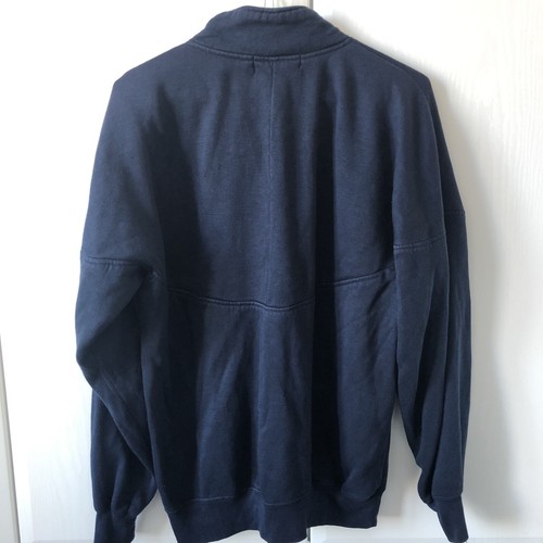 Vintage USA Fleece Sport Damen Top Bonnie Evans M marineblau Reißverschluss Blattstickerei - Bild 3 von 6