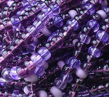 Czech Glass Seed Beads Size 6/0 " MIXTURE PURPLE " Strands