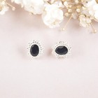 Genuine Black Onyx Studs Earrings 925 Sterling Silver Handmade Gemstone Jewelry