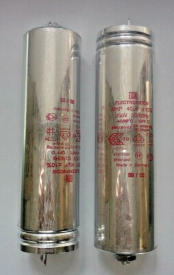 2 Stück Electronicon Motor-Betriebs-Kondensator - 40uF - 250V - MKP