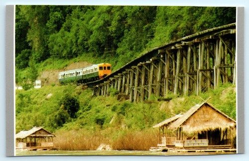Thai Burma Dead Railway Death Railroad Kwai Bridge Kanchanaburi Vintage Postcard - Picture 2 of 4