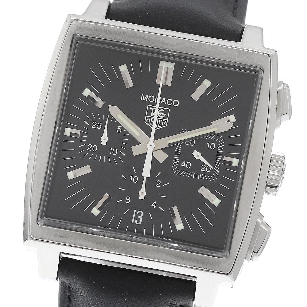 TAG HEUER Monaco CW2111-0 Chronograph black Dial Automatic Men's Watch_973968