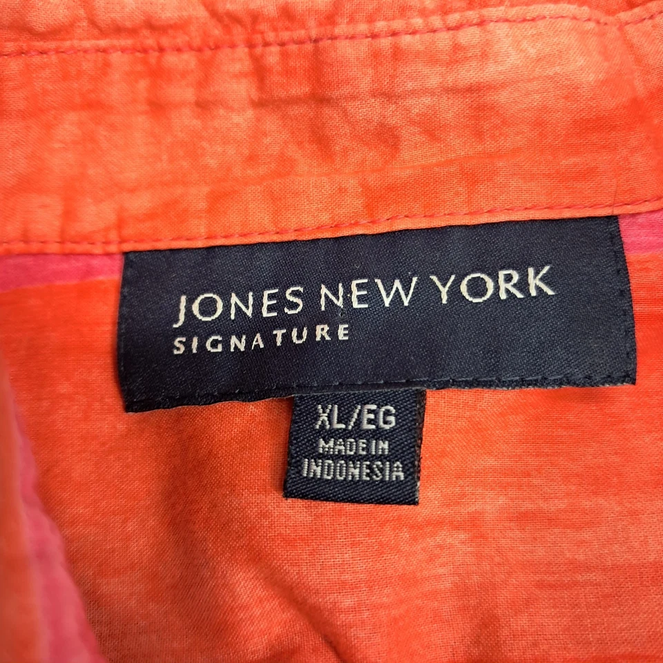 Jones New York Signature Women's Button Up Shirt Strip Multi Color X-Large - Image 3 of 4