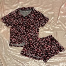 BCBG PINK CHEETAH PRINT PJ SET SIZE SMALL