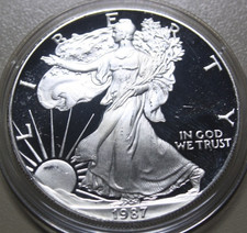 America USA 1 $ dollaro 1987 "Silver Eagle" Liberty 1 oz argento #F7273 PP-Proof