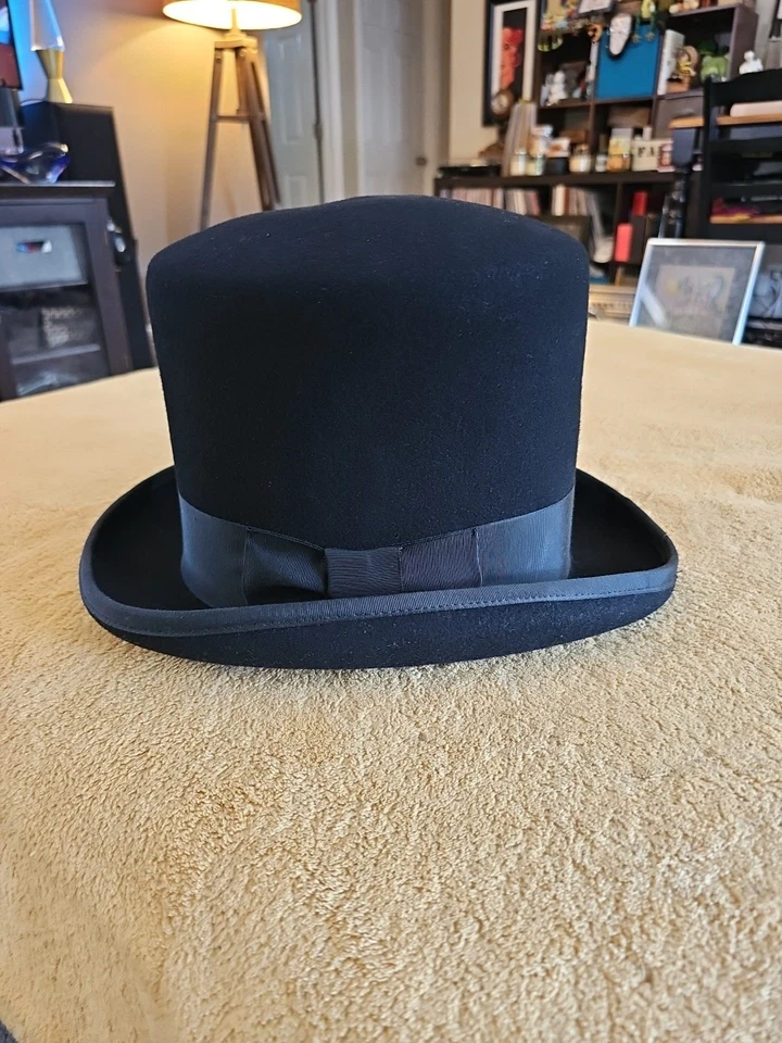 Sombrero de copa Walt Disney Productions vintage redondeado talla 73/8 fieltro resistente Foto 4 de 4