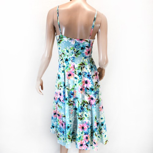 Yumi Kim 100% Silk Floral Print Strappy Zipped Summer Midi Dress Small - Picture 6 of 8