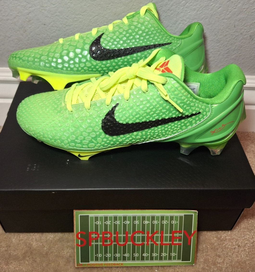 NIKE VAPOR EDGE KOBE VI GRINCH FOOTBALL CLEATS, US MENS 10, FQ7645