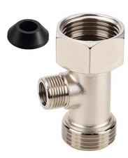 Bidet T Adapter, 3 Way 7/8"x7/8"x3/8" Valve Hose Fitting with Gasket for