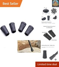 4-Pack Rubber Tips for Hiking Poles - Enhanced Stability & Durability