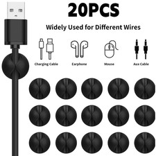 20PCS Cable Clips Cord Clamps Under Desk Cable Management Lot USA-FREE-SHIP 