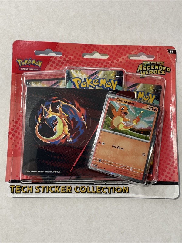 Pokemon Ascended Heroes Tech Sticker Collection Charmander New Sealed Rare 🔥🔥