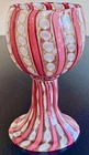 Salviati Murano Zanfirico Aventurine Red & White Latticino Glass Goblet Museum