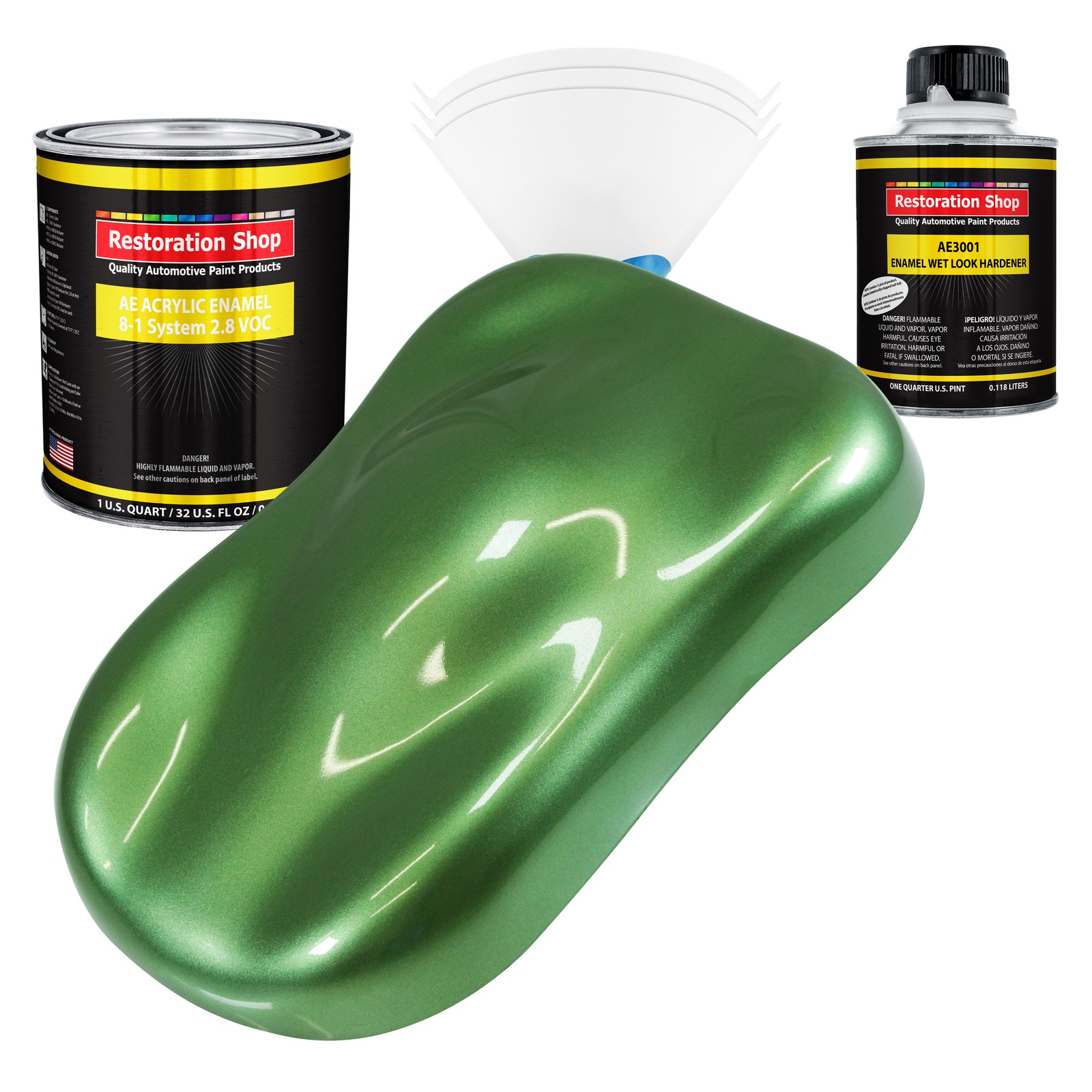 Restoration Shop Medium Green Metallic Acrylic Enamel Quart Kit, Auto Paint