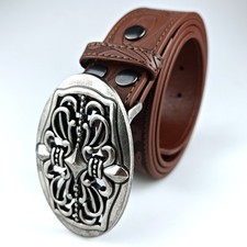 Western Belt Handmade Strap Men's Full Grain Leather  Buckle Cowboy Rodeo Belts