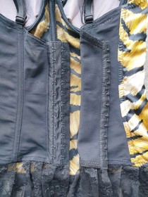 Agent Provocateur Rare Basque Corset Animal Print Lace Satin France 32B/85B