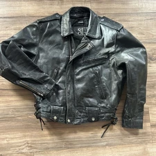 VTG Street Legal Bermans Leather Jacket Punk Rock Biker Men Size 40