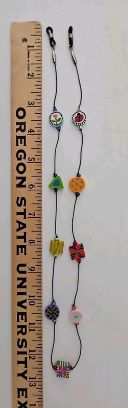 26" ARTSY Eyeglasses Readers Leash w/ Polymer Clay Beads Lanyard Cord Chain MNF