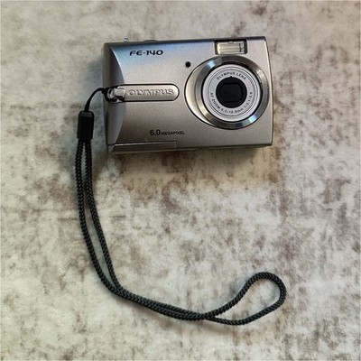 Olympus FE-140 6.0MP Digital Camera Silver Tested Working Loose Battery Lid