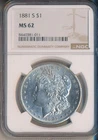 1881 MORGAN SILVER DOLLAR **NGC CERTIFIED MS 62** FREE SHIPPING!!
