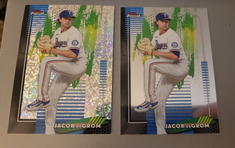 2026 Topps Finest Jacob DeGrom Parallel + Common Base #21 Texas Rangers