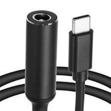 0.6FT USB C to DC PD Power Fast Charging Cable 6.3mmx3mm 65W/5V/9V/20V Black 
