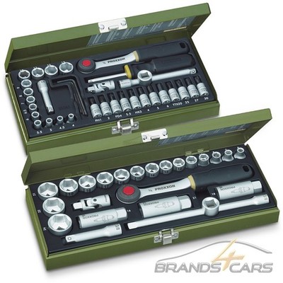 PROXXON FEINMECHANIKER RATSCHEN-SATZ 1/4'' + 3/8'' 60-tlg. KOMPAKTES SET 
