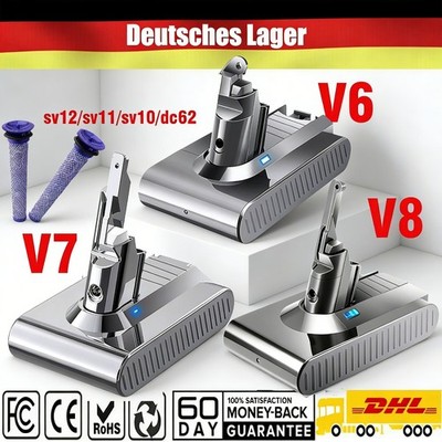 2026 New! 8000mAh Akku Für Dyson V6 V8 V7 V10 Ersatzakku Absolute Staubsauger DE
