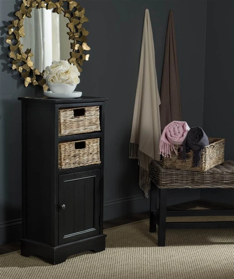 American Homes Collection Connery Distressed Black Cabinet - Image 4 of 4