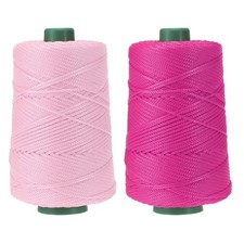 2 Pcs Macrame Cord, 3mm x 219 Yards Macrame Cords - Light Pink/Rose Red