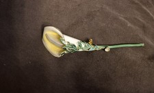 Exquisite SANDOR Signed Enameled Cala Lily Brooch Vintage 