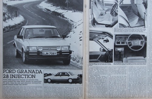 Original 1983 Motor extracted mag test (folded): FORD GRANADA 2.8 injection Mk2