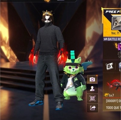 Free Fire Game Account Lvl 71 Emblema Heroico Unique Skins 9,024 Coins