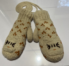 Unbranded Kids Kitten Mittens/ Gloves Lined Fleece, connecting string