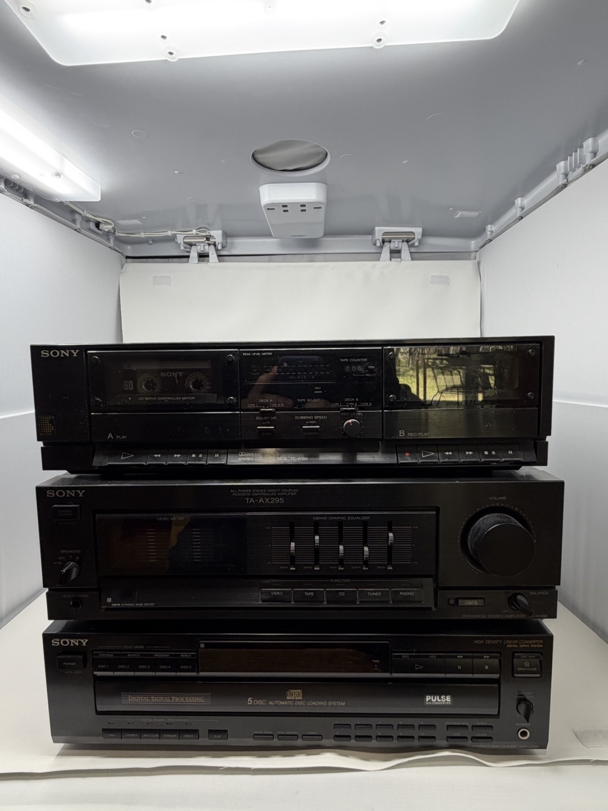 Sony TA-AX285 Amp + TC-W285 Stereo Dual Cassette Deck + ST-JX285 FM Stereo Tuner