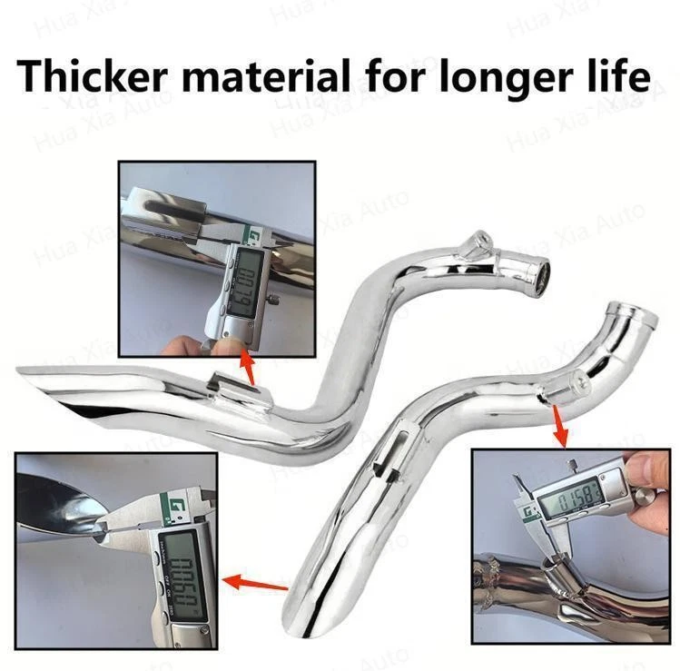 Tubos de escape LAF de 2" con kits de brida para Harley Sportster Softail envueltos en cromo. Foto 4 de 4