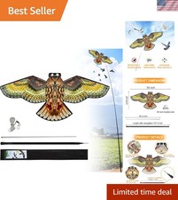 Bird Hawk Flying Kite with Pole Crop Protector Bird Scare Kites with 4m Pole ...