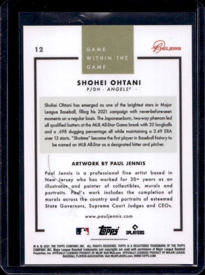 2021 Topps Game Within the Shohei Ohtani #12 Angels - Image 2 of 2