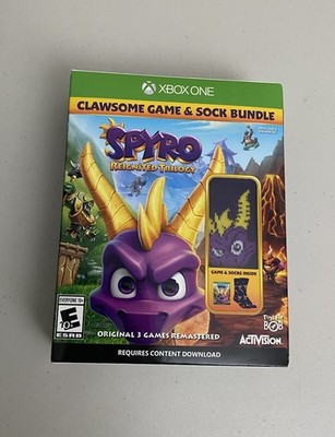 Spyro Reignited Trilogy Clawsome Game & and Sock Bundle Xbox One NEW