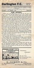Darlington v Wrexham 1952/1953 - Football Programme
