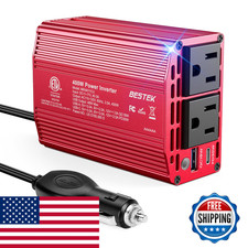 Bestek 400W Car Power Inverter For Vehicles Dc 12V To Ac 110V Car Plug Adapter