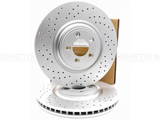 PARA JAGUAR F TIPO 3.0 SCV6 PAR DE DISCOS DE FRENO DELANTEROS PERFORADOS EN CRUZ 355mm 2012-