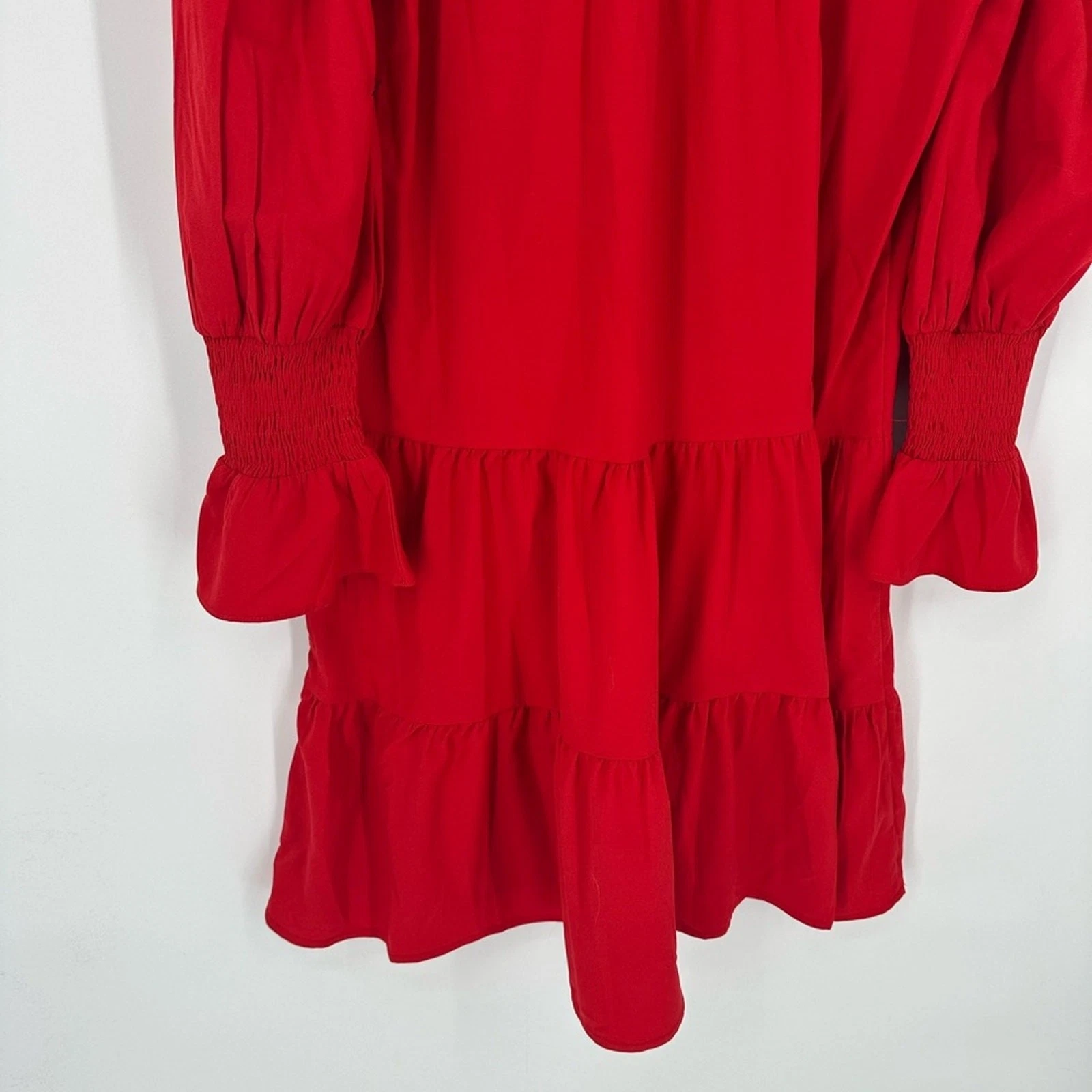 Abito Kenzo Tuckernuck Pomander Place rosso crepe taglia small manica lunga