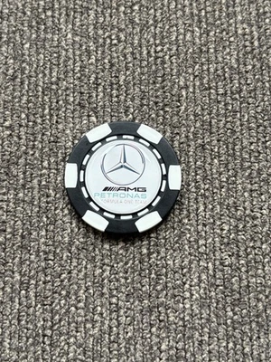 Mercedes AMG Petronas F1 Poker Chip Golf Ball Marker Raised Bubble Graphic Black