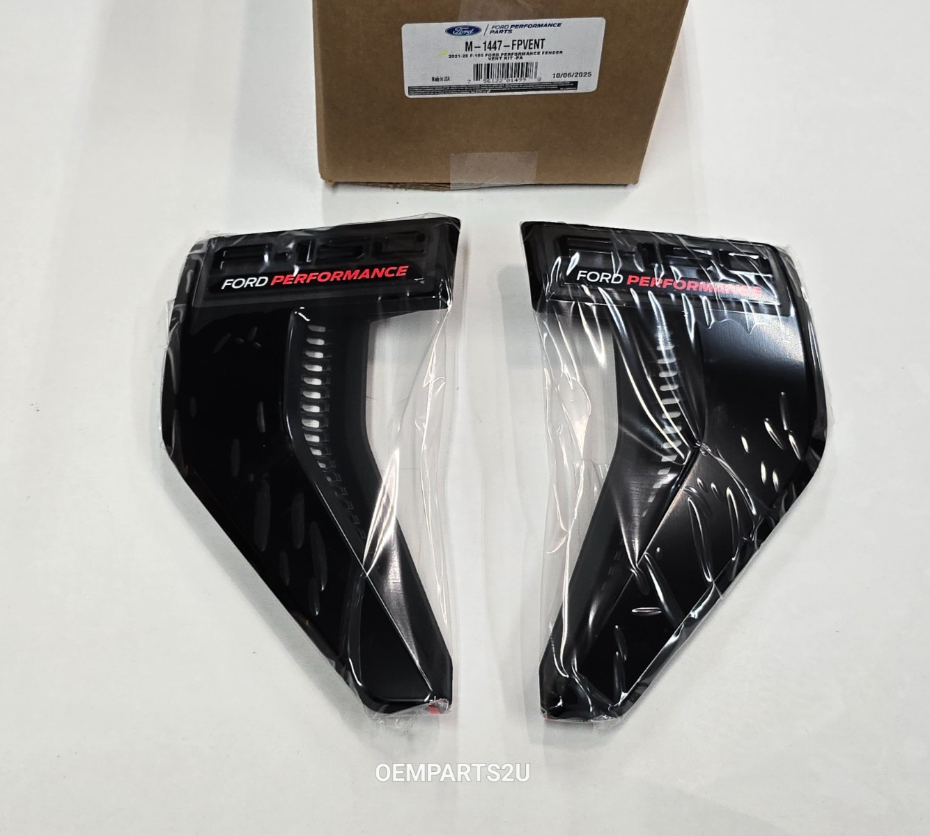 New 2021-2026 F-150 Ford Performance Gloss Black Fender Vents / Inserts, OEM