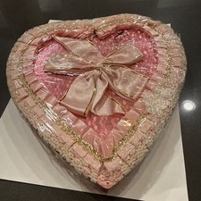 Vintage Pink Valentines Day Heart Shaped Candy Box