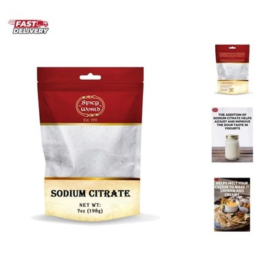 Sodium Citrate Powder 7 Ounce - Food Grade, Non-GMO - Emulsifier for Cheese, ...